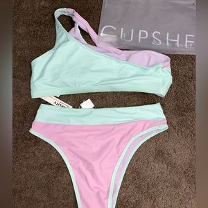 Pastel Retro Bikini high waist set NWT